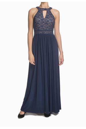 VESTIDO LARGO COMBINADO