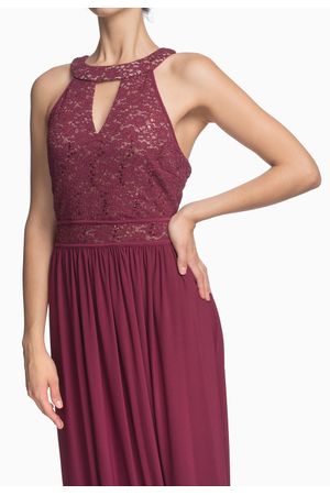 VESTIDO LARGO COMBINADO
