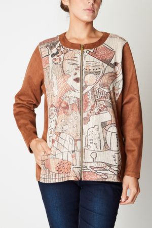 Chaqueta Estampada Camel