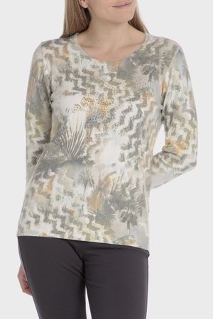 Sweater estampado pedrería