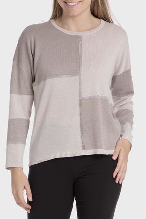 Sweater intarsia hilo metálico